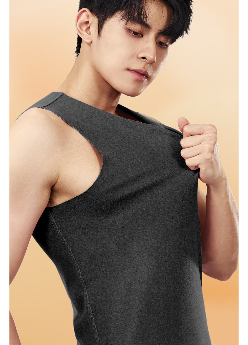 Baleno Wool Silk Men's Vest Winter Heat Retention Warm Breathable Skin-Friendly Youth Basic Solid Color Sleeveless Jacket 2