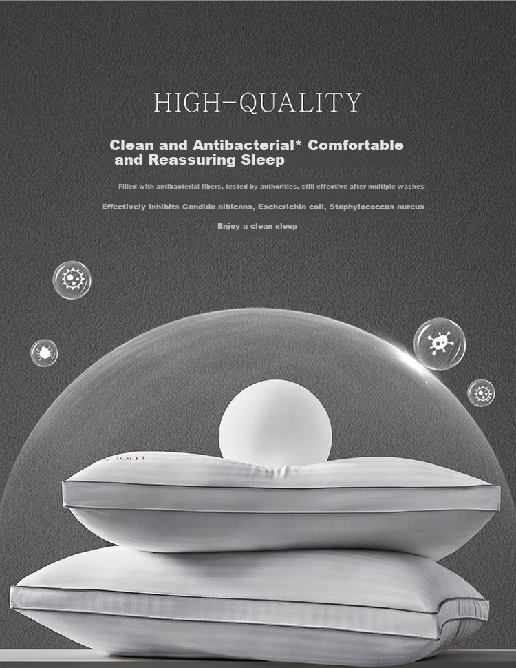 LUOLAI Home Textiles Ultra-Soft Bedding Class A Antibacterial Jacquard Soft Hotel And Home Adult Pillow Core, Low Pillow, 47*73 8