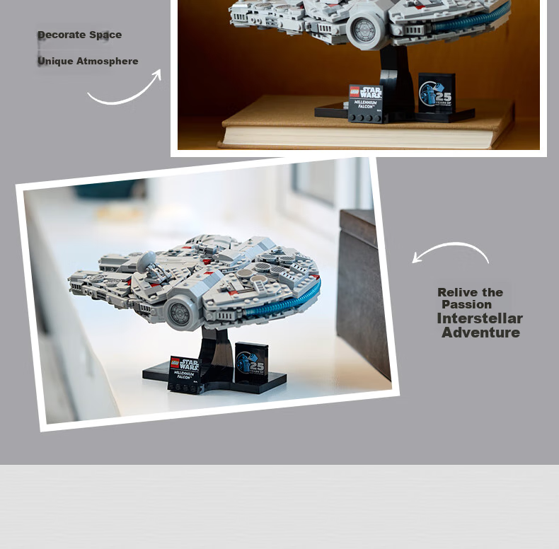 LEGO Star Wars 75375 Millennium Falcon Spaceship, Building Blocks Toy for Boys And Girls, Birthday Gift, Home Decoratio 7