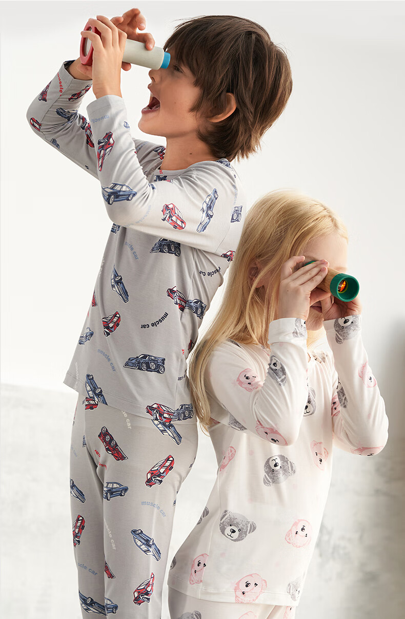 AIMER KIDS Antibacterial Modal Girls' Thermal Underwear Set 2025 New Light Warmth [5~15℃] Magic Wonder 120 5