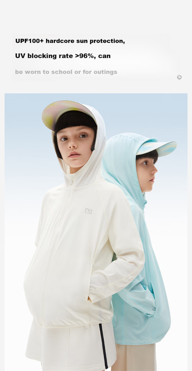 Bananain Children's Sun Protection Clothing Series 3, for Ages 3-6 Ice Silk Quick-Dry, Color-Block Design, Lightweight Summer Style for Boys And Girls 5