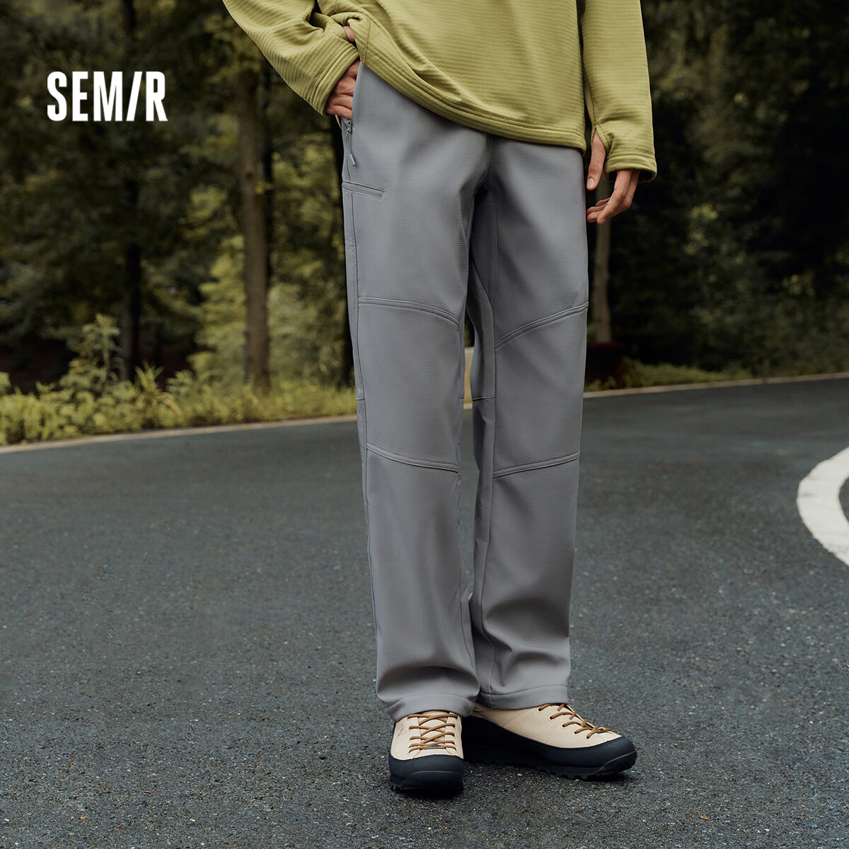 Semir Casual Pants for Men, Fleece-Lined Triple-Protection Outdoor Trousers, Winter Straight-Leg Pants with Elastic Waist, Versatile Style 109725127102