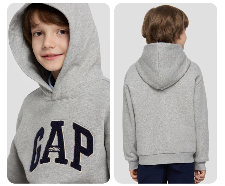 GAP [Same Style for Older And Younger Kids], Boys And Girls Autumn Logo Fleece Hoodie 804635 5