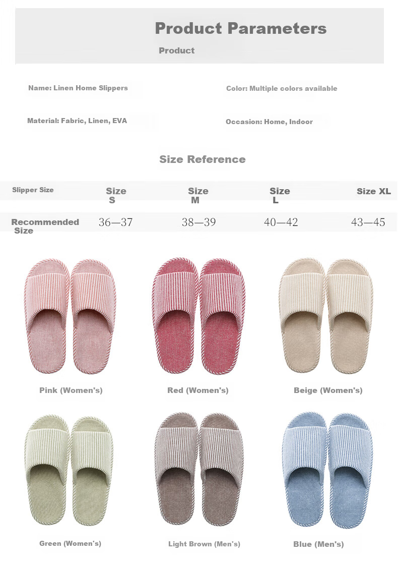 GUOLUOFEI Japanese Cotton And Linen Slippers Spring And Autumn Indoor Wooden Floor Couple's Flax Slippers Men All Seasons Big Red 36-37 3