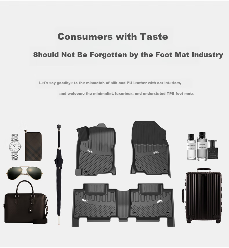 3W Suitable for Toyota Hybrid Gasoline Version New Camry, Specialized TPE Car Floor Mats + Carpet Surface Double-Layer Customized [2018-2022 Models] 4