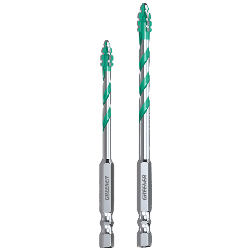 GREENER Four-Blade Serrated Drill Bit Eccentric Drill Head for Tile and Concrete High Hardness Dry Drill Attachment