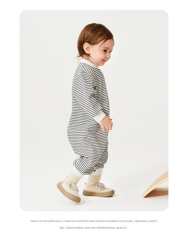 TONGTAI Baby Romper Spring and Autumn Infant Clothing Boys Girls Casual Jumpsuit Crawling Suit Kidswear Black 66cm 3
