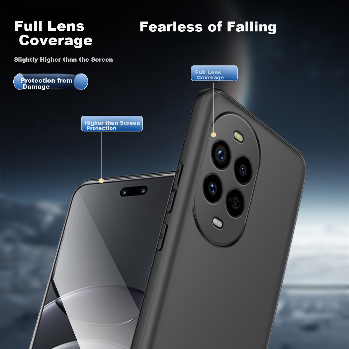 Чехол Kulefeng для Huawei Nova 13 Pro, защитный, противоскользящий, ультратонкий, матовый, черный