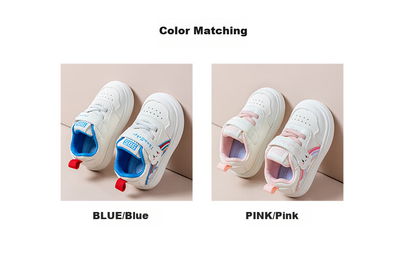ThomBaker Baby Walking Shoes for Boys And Girls, Spring Season White Sneakers, Toddler Functional Shoes, Non-Slip for Ages 1-2, Sky Blue Rainbow Color, Size 16 9