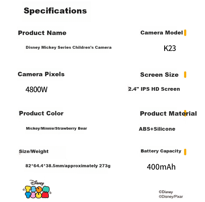 Disney Children's Digital Camera, Handheld Portable CCD Camera with Video Function, Instant Camera, Birthday Gift for Boys And Girls 15