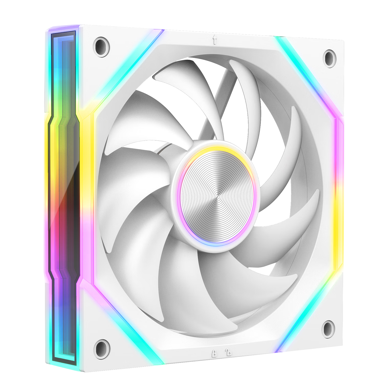 Jingpinlu Star Journey Building Block S2 Fan Single Pack White Straight Blade 12cm with Infinite Mirror, Supports RGB Synchronization PWM Speed Adjustment, Compatible with Case Fans ARGB Desktop Computer Star Chain V2