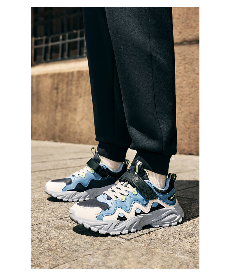 ERKE Children's Shoes Boys' Sports Shoes for Older Kids Velcro Casual Shoes Universe Blue/Micro-Crystal White/Force Blue Size 35 11