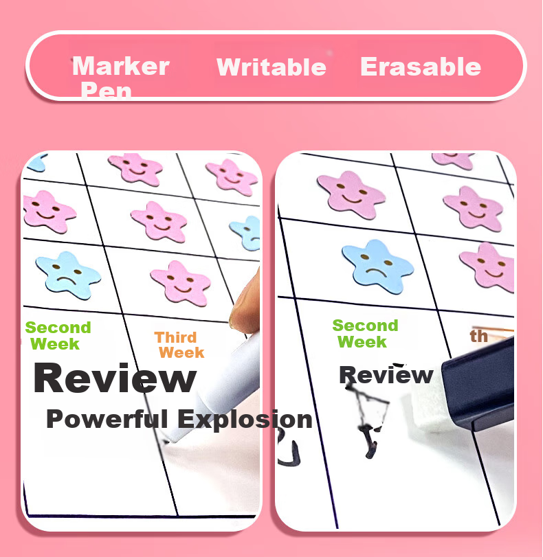 COMIX Children's Growth Self-Discipline Chart, Multifunctional Summer Vacation Good Habit Check-In Tool, Reward Points Wall Sticker, Study Plan Schedule Board, Elementary School Student Wall Sticker with Magnetic Attachment R4230 10