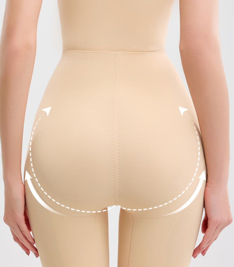 Tingmei Tummy Control Hip Lift Body Shaping Suit Double Abdomen Control Antibacterial Crotch No-Panty Body Shaper Black L 3
