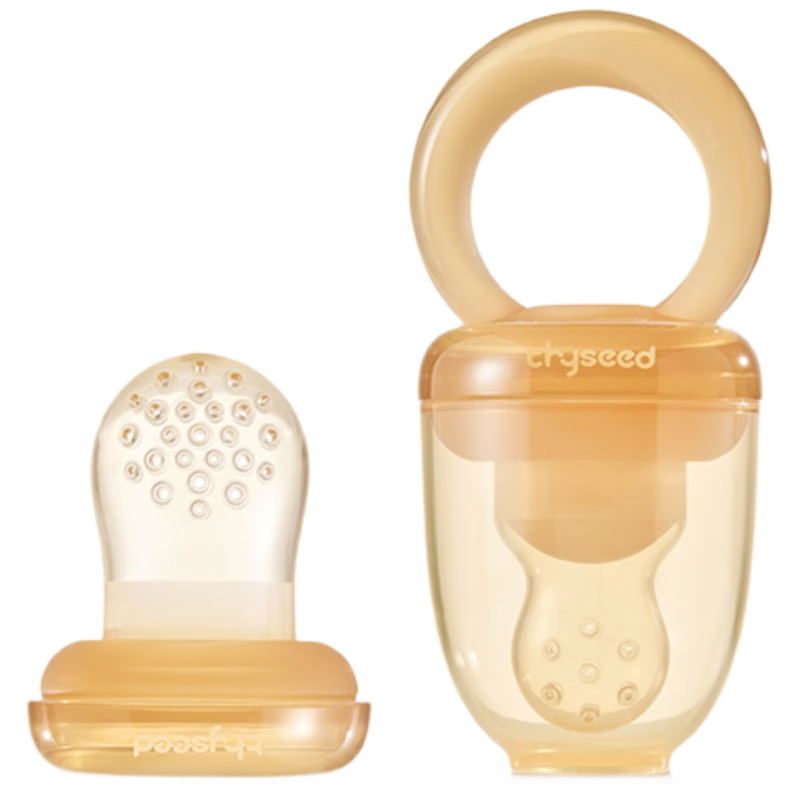 Shixi Bao Bao Le Baby Fruit Teether for 3-6 Months And Above, Food Grade Tooth Gel with Fruit Puree S Size + Bite Bag L Size