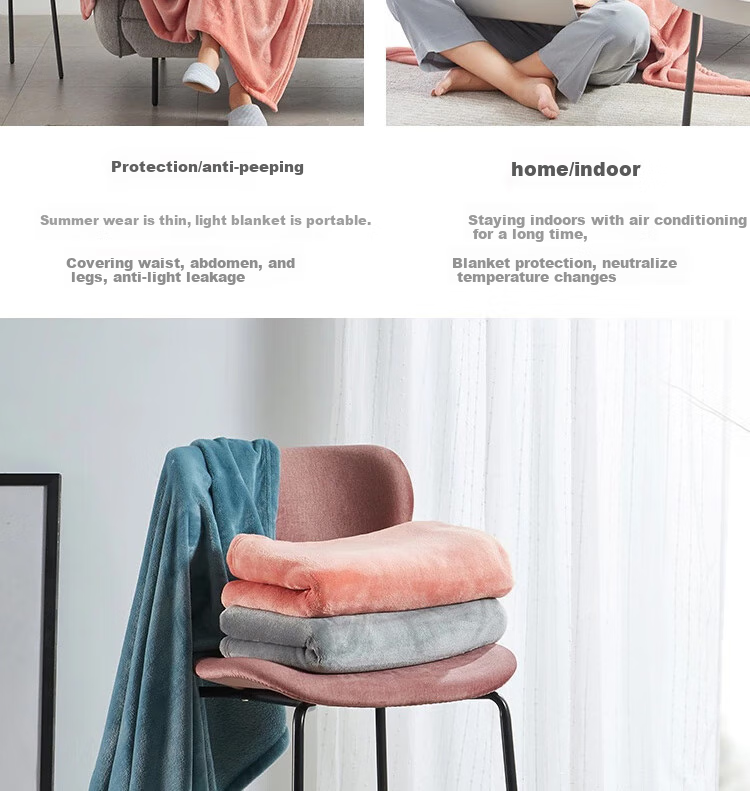 Wangyiyanxuan Blanket Throw, Flannel Cat Blanket, Office And Home Air Conditioning Blanket, Ocean Blue-Gray 150*200cm 4