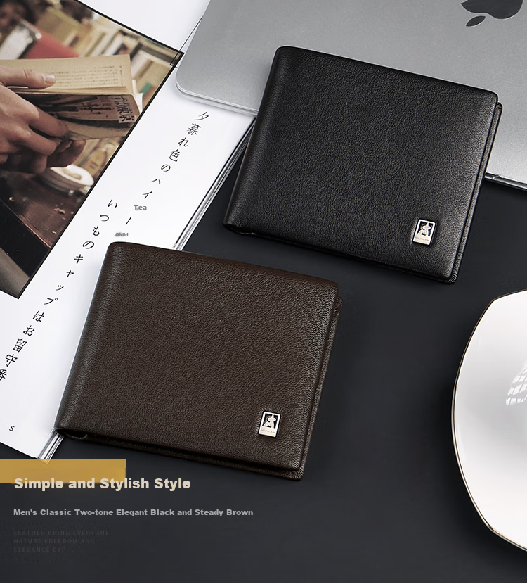 MEXICAN Genuine Top-Grain Leather Wallet for Men, Horizontal And Short Billfolds, High-End Gift Box, Birthday Present for Boys And Fathers 3