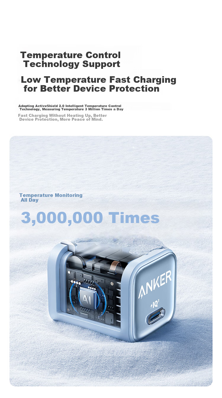ANKE 30W Safe Charging GaN Charger, Type-C Fast Charging Adapter, PD 20W Compatible with Apple IPhone 18/17/Pro Max/16, Huawei Phone Plug, Black 7