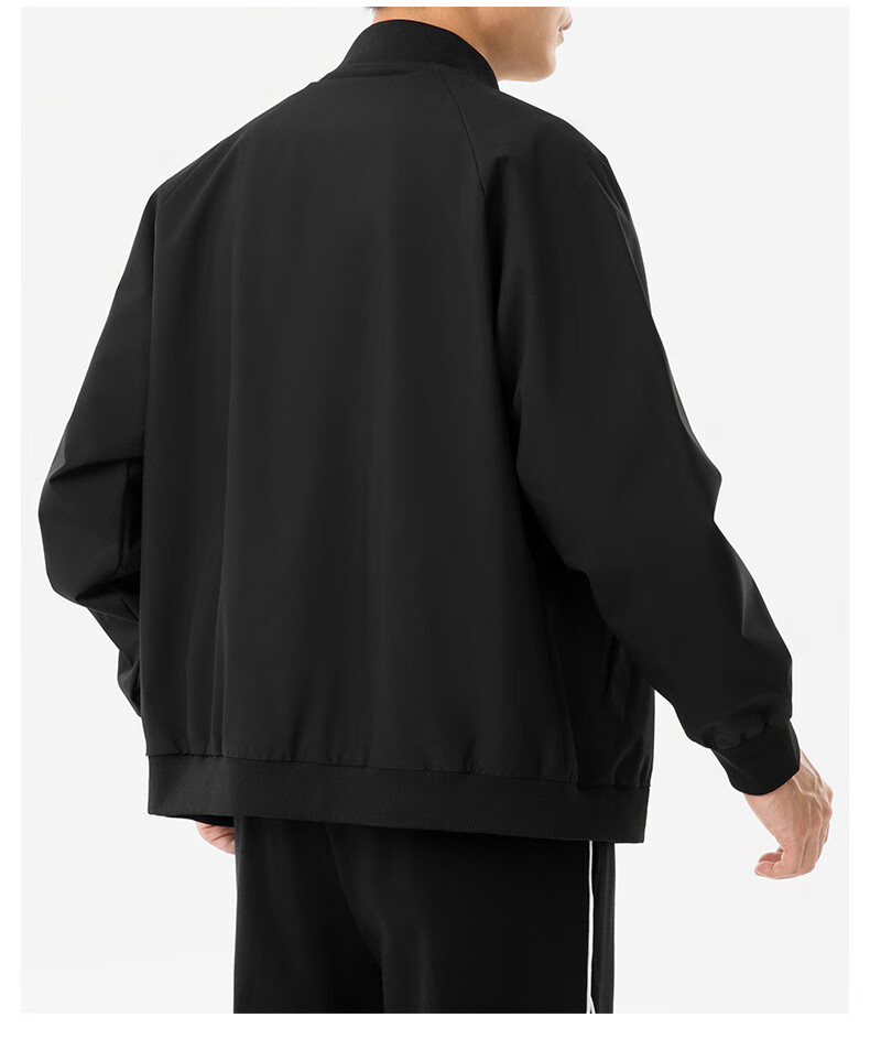 JEEP SPIRIT Men's Jacket for Spring And Autumn, Casual Versatile Jacket, Fashionable Windbreaker with Stand-Up Collar, Windproof Baseball Jacket, Black XL 6