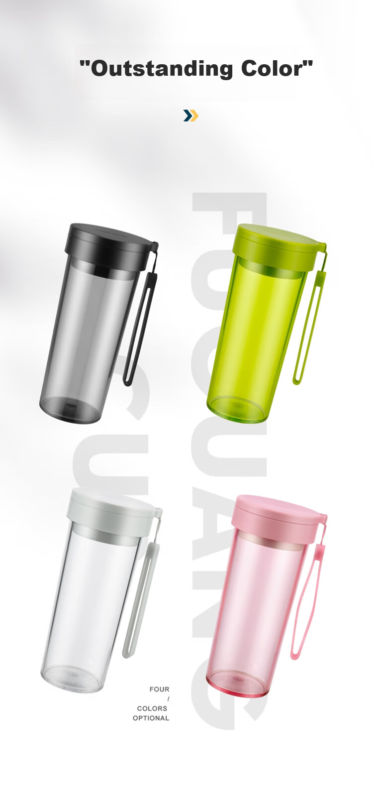 Fuguang Tritan Plastic Cup Large Capacity Sports Water Bottle for Men And Women Summer Portable Mug 580ml 7