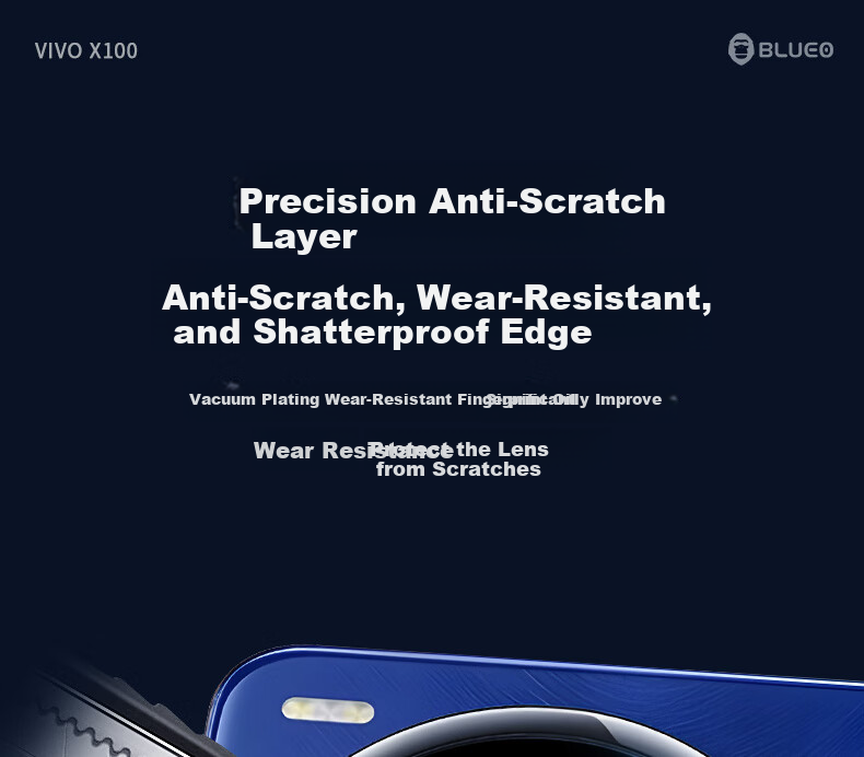 BLUEO [AR Ultra-Clear] Lens Protector for Vivo X200 Pro, High-Definition High-Transparency Tempered Glass Film, Rear Camera Protection Film for Smartphone 4