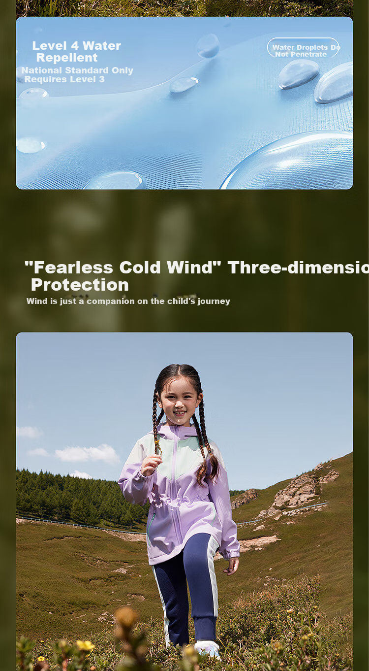 TOREAD Flagship Children's Outerwear Girls' Coat for Older Kids Autumn And Winter Style Warm Windproof Soft Shell Sportswear Lingling Purple 160 4