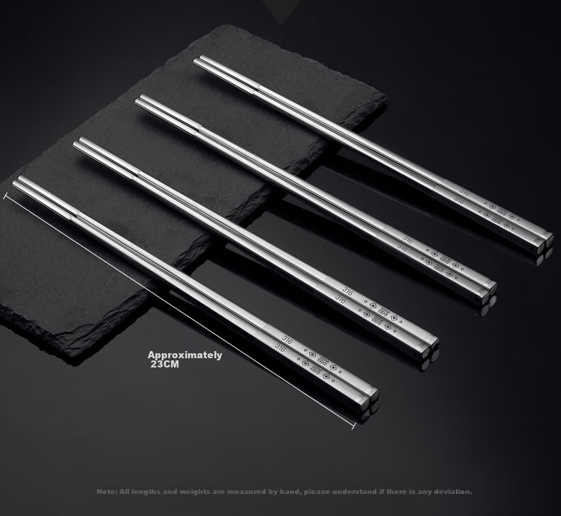 Suncha 316L Stainless Steel Chopsticks, Non-Slip And Mold-Resistant, for Home And Hotel Use, Dishwasher Safe, Koi Round Chopsticks, 10 Pairs 2