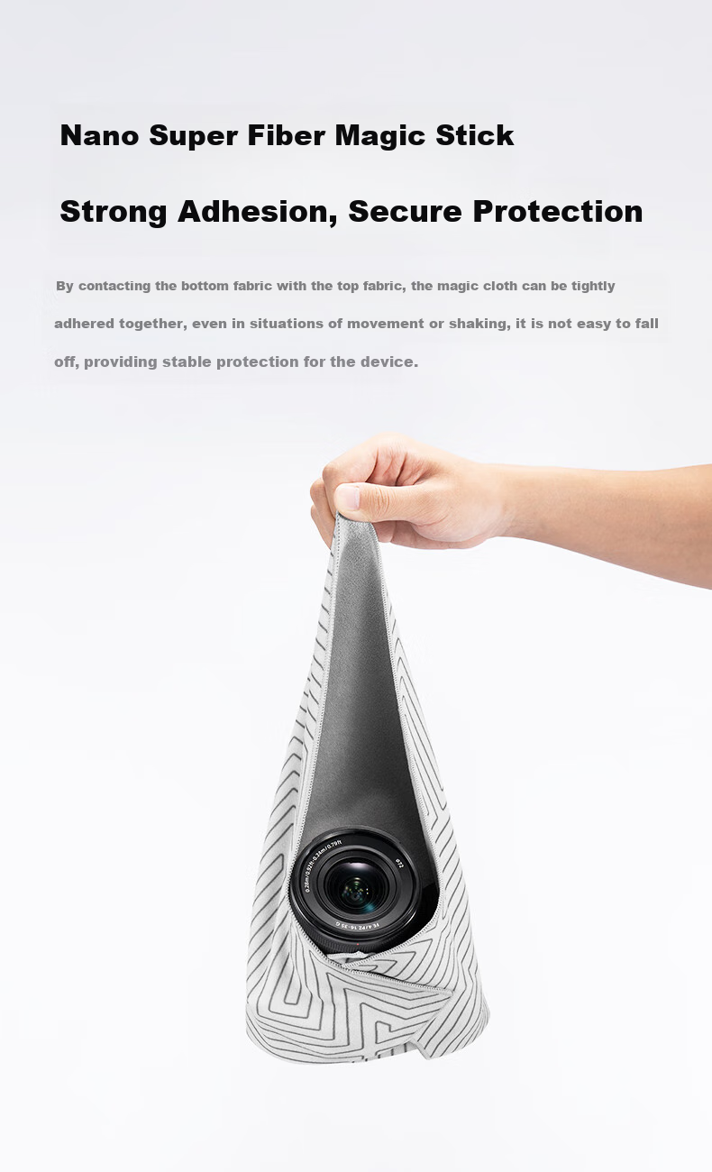 Zhuoer Printed Camera Folding Cloth, P-Shaped Makeup Bag, Magic Cloth, Multi-Purpose Cloth, Mirrorless And DSLR Camera Wrap Cloth, IPad Inner Liner, Microfiber Fabric, Aoyun Gray Magic Cloth, 45*45 3