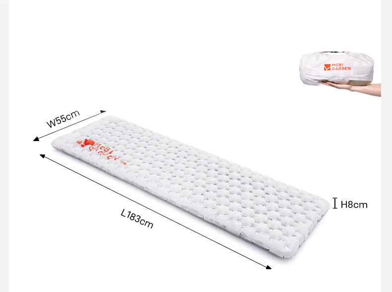 MOBIGARDEN Lengshan Xueling R3.9 Outdoor Camping Ultralight Inflatable Moisture-Proof Mat NX24663019 Snow Peak White 17