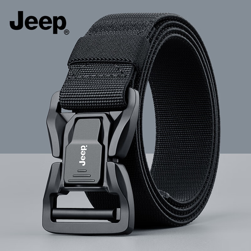 JEEP Outdoor Tactical Woven Belt for Men with Magnetic Buckle Nylon Military Training Gift for Boyfriend Husband Father Practical Birthday Present