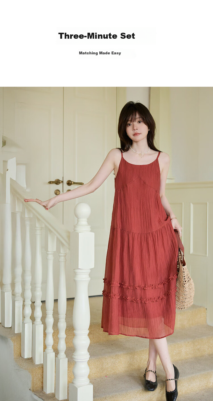 Mt [Camellia Muse] Summer French-Style Lightweight Lyocell Lace Elegant A-Line Midi Dress for Wome 2