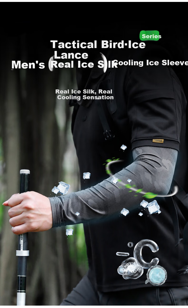 ZSJAY Ice Spear | Real Ice Silk Summer Men's Sun Protection Ice Sleeves Ice Silk Arm Sleeves Arm Guards Camouflage Large Size Cycling 3