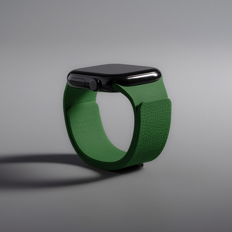 HotFire Litchi Texture Magnetic Silicone Band for Apple Watch S11/SE2/Ultra3 iWatch S10/9/8/7/6/5/4 - Black 2