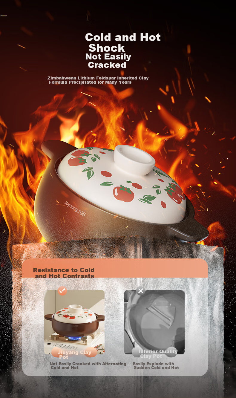 Joyoung Ceramic Casserole Pot, Soup Pot, Stew Pot, 5L High-Temperature Resistant Ceramic Pot for Soup Making, Clay Pot Rice, Medicinal Decoction And Cooking TCB5003 4
