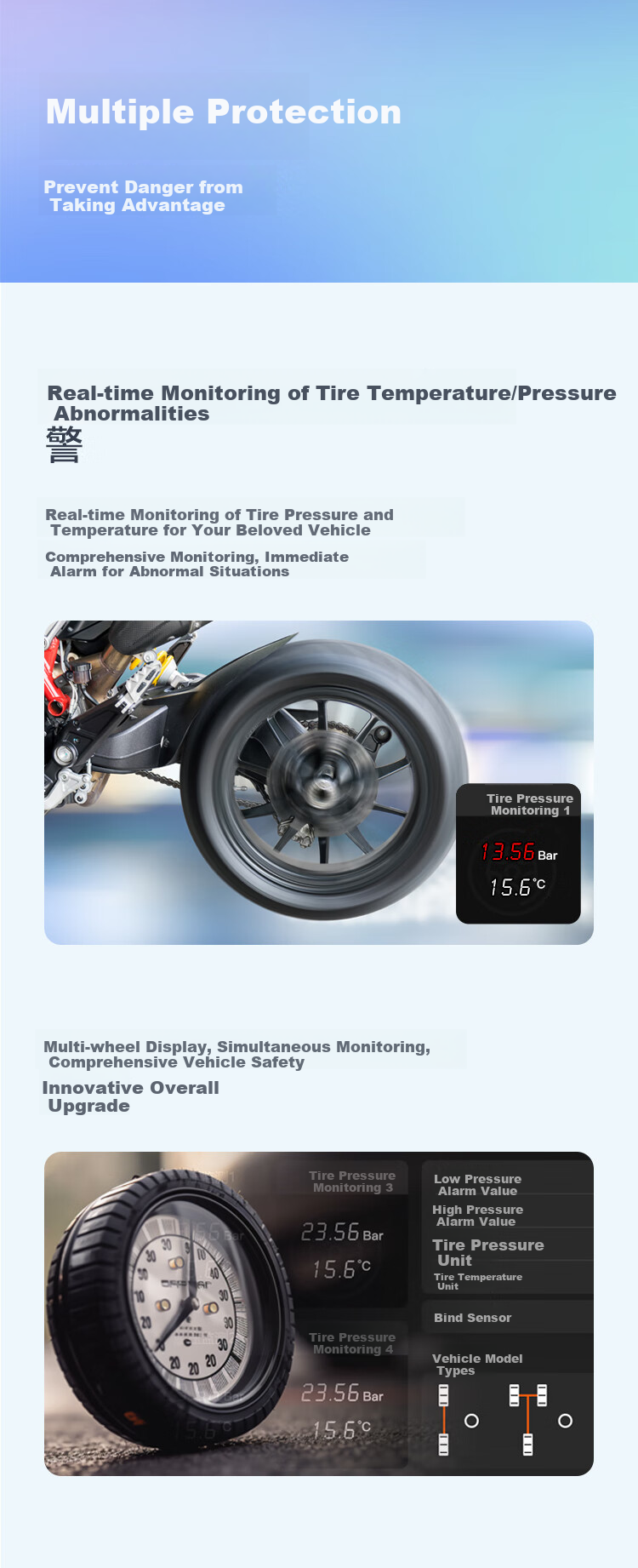 Tupozhe M2S-201 Motorcycle Dash Cam with Horizontal And Vertical Screens, Smart Car System, Carplay Navigation, Wireless Phone Screen Mirroring, Dual Cameras, Loop Recording 13