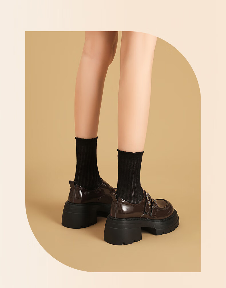 DAPHNE Platform Loafers Women 2025 New Autumn British Style Small Leather Shoes High Heels 8
