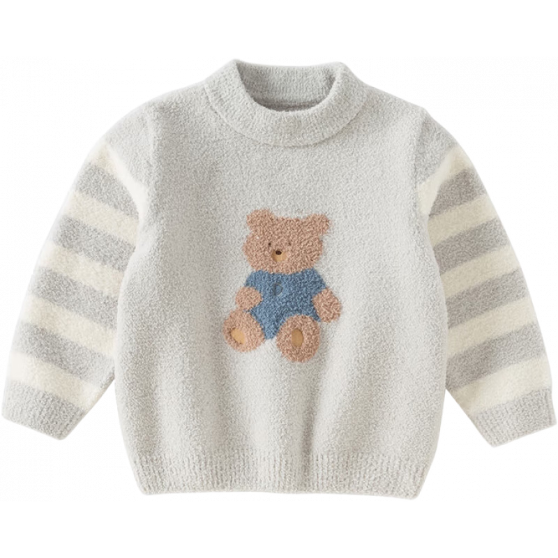 David Bella Children's Half Turtleneck Chenille Sweater Boys Autumn Knitwear Girls Pullover