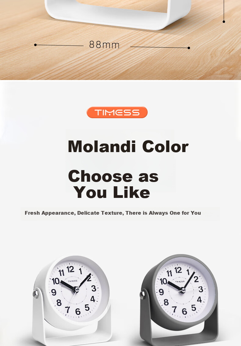 Timess Alarm Clock Creative Design for Students And Children with Loud Ringtone, Wake-Up Aid, 2024 Model, Sleep-In Prevention, Night Light, Rotatable Quartz Mini Alarm Clock, Back-To Gift 13
