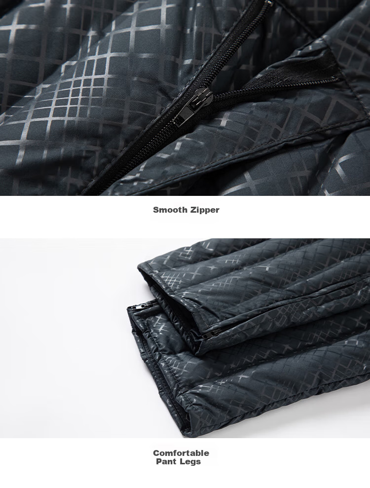 SNOWFLYING [Upgraded Knee Pads] Autumn And Winter down Pants for Men, New Warm Trousers for Middle-Aged And Elderly, Straight-Leg Fleece-Lined Thick Cotton Pants 11