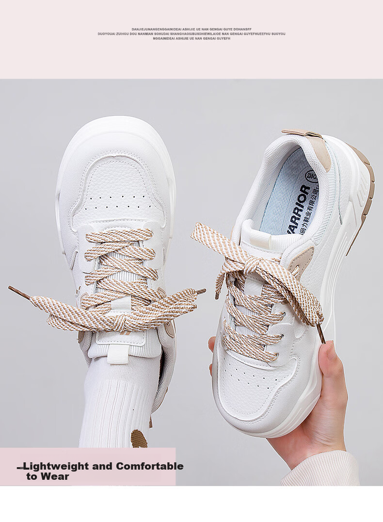 Huili Official Women's Shoes, Summer Sneakers for Women 2026, Casual Ladies' Shoes, Lightweight Thick-Soled Shoes for Women, White-Gray Size 38 17
