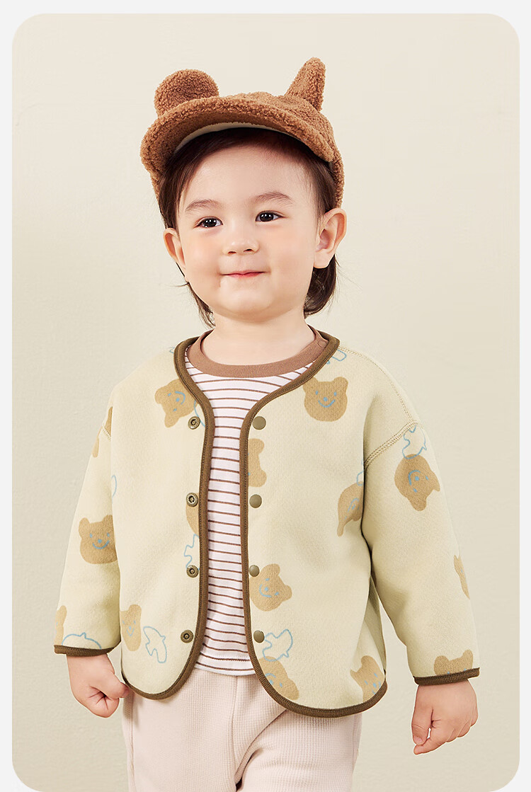 Minibala Unisex Baby Lamb Wool Thickened Coat 2025 Autumn Winter [Reversible] 7