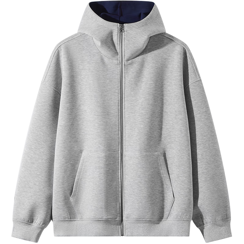 GXG Men's 25th Anniversary Autumn New Dual-Color Casual Open-Front Sweatshirt, Gray, Size 175/L
