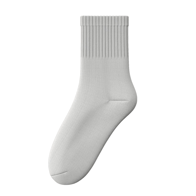 Baicaoyuan Disposable Socks Daily Use Travel Wash-Free Breathable Low-Cut Socks Unisex Gray Mid-Calf 10 Pairs