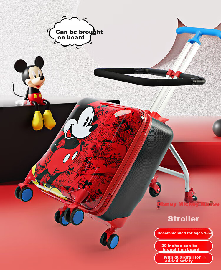 Mesuca X Disney Luggage, Student Bike And Seat, 24-Inch Large Capacity Check-In Suitcase, Travel Case, Cycling Box, for Boys 18
