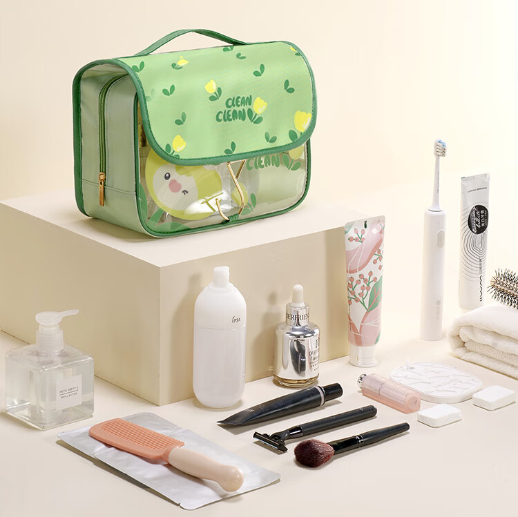 Bona Cloud Travel Toiletry Bag Makeup Bag for Women Portable Hanging Cute Transparent Waterproof Large Capacity Cosmetic Storage Bag for Business Trips 1