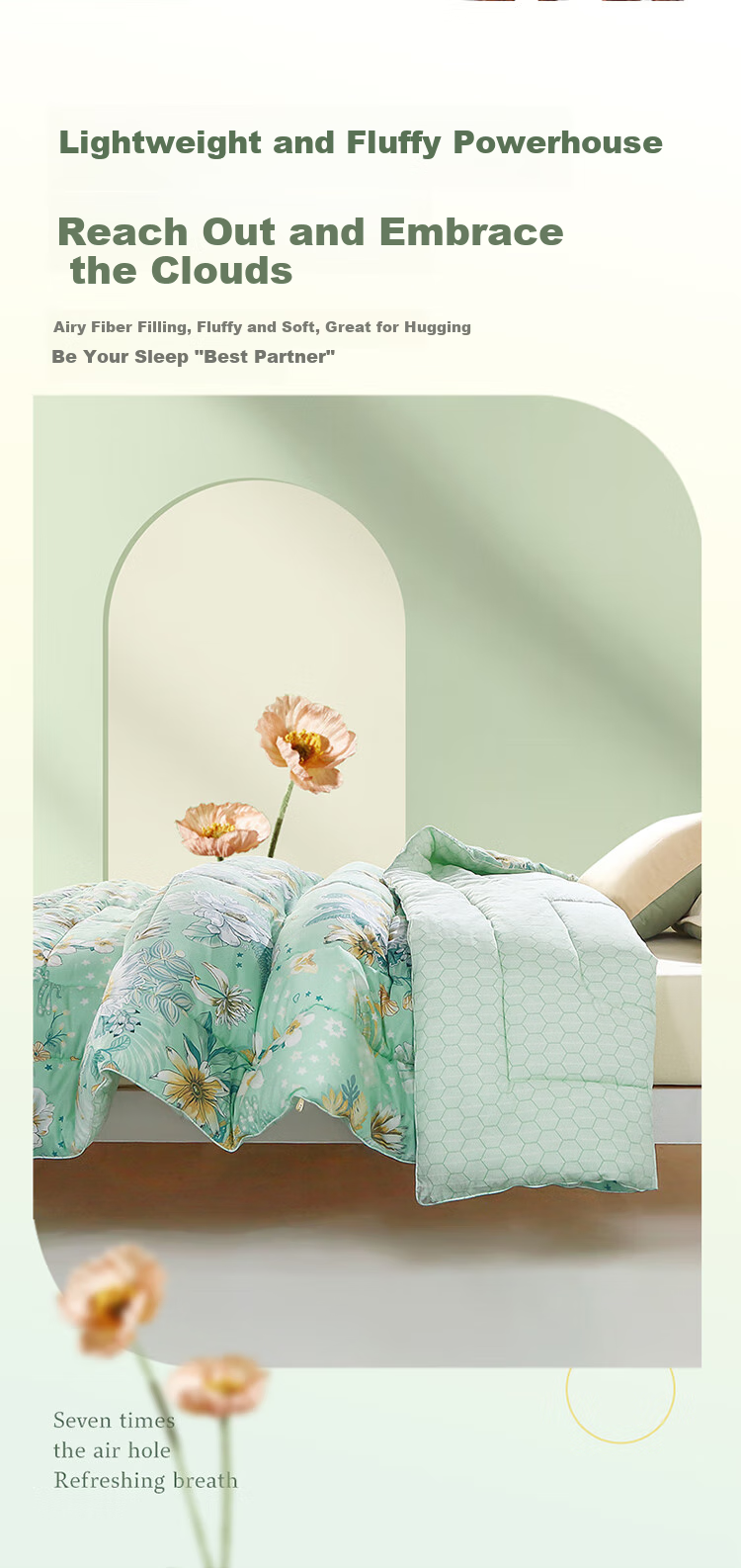 FUANNA Comforter, Spring And Autumn Double Size, All-Season Duvet Insert, Pure Cotton Fabric, Air Conditioning Quilt, Antibacterial, Approximately 6 Jin (3 Kg), 230×229cm 4