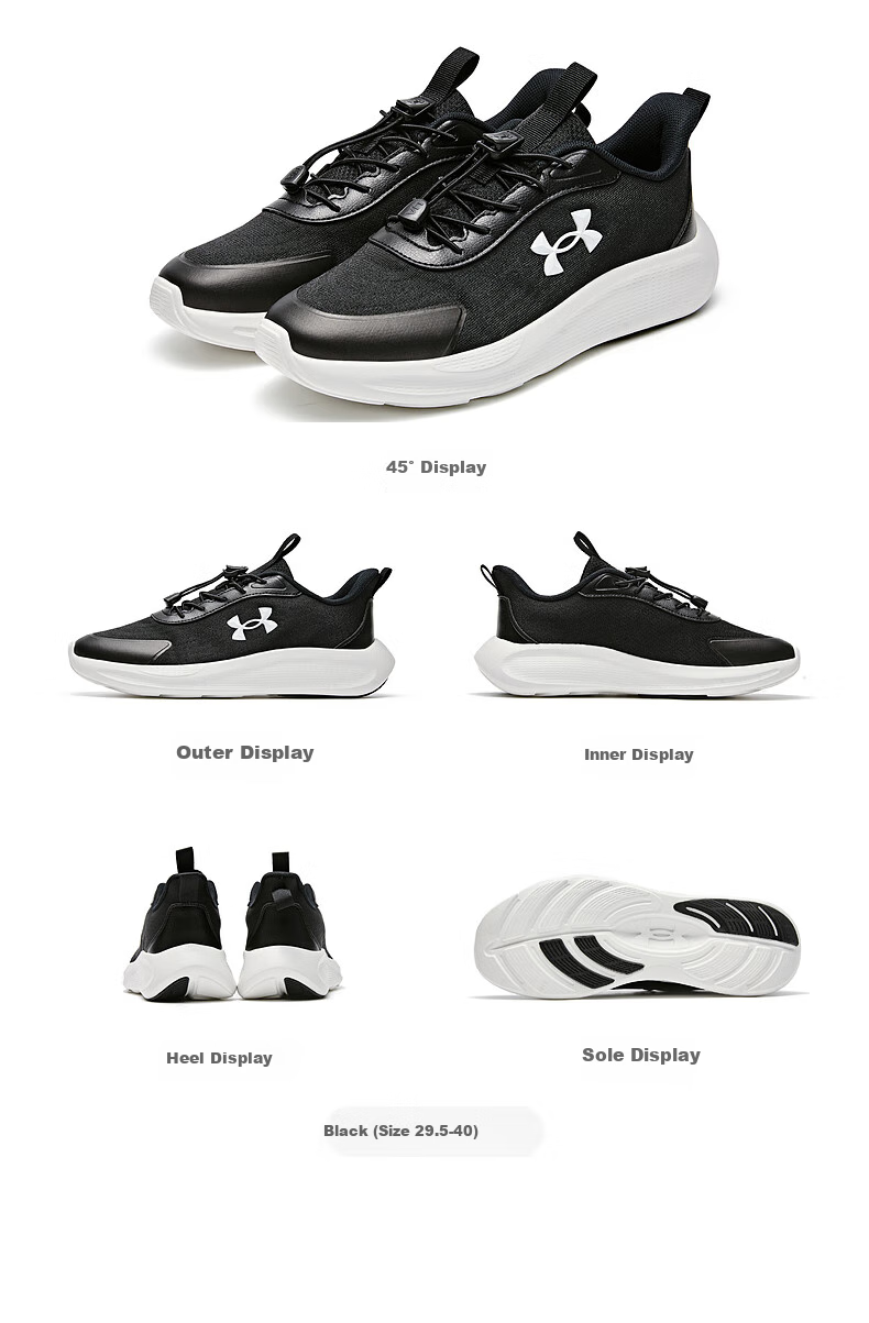 Under Armour Spring And Summer Children's Running Shoes for Boys And Girls, Breathable Mesh Upper, Non-Slip Straps, Comfortable Physical Exam Sports Shoes 19