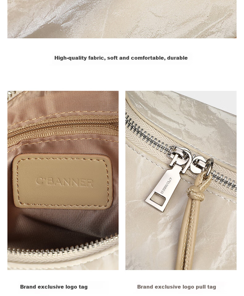 C.BANNER Leather Handbag, Women's Bag, Tote Bag, Shoulder Bag, Crossbody Bag, Light Luxury High-End Brand, Birthday Gift for Girlfriend on May 20 4