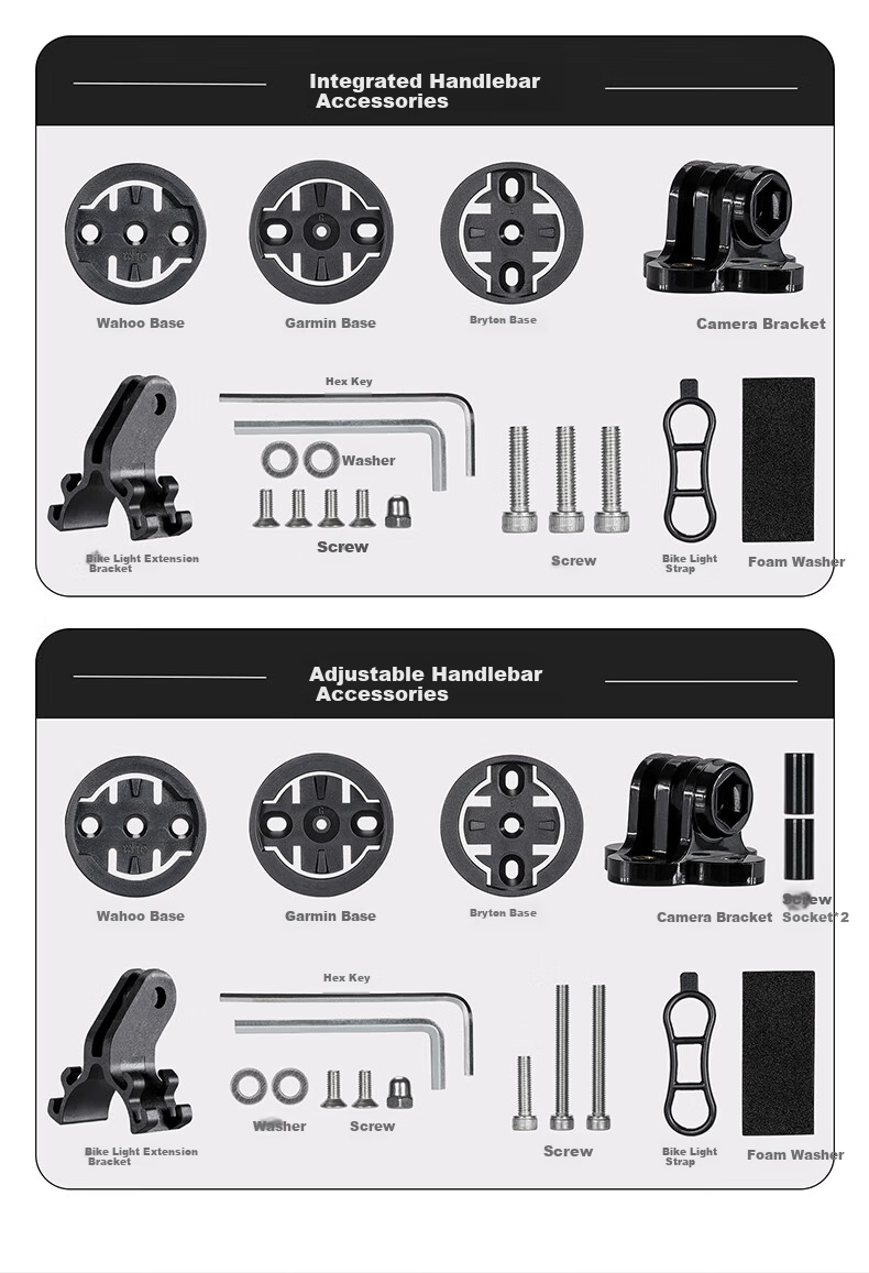 WestBiking Bicycle Computer Mounting Bracket Accessories for Mountain And Road Bikes, Aluminum Alloy Adjustable Computer Extension Bracket 3