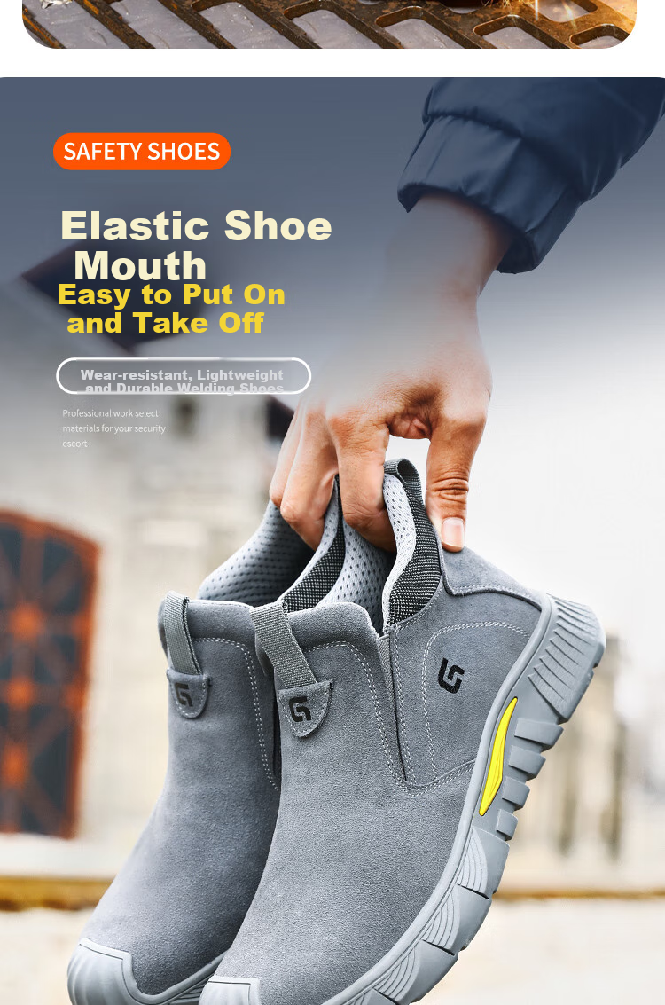 Jingtu Welding Safety Shoes for Men, Summer Breathable Steel Toe Cap Anti-Puncture Spark-Proof Work Shoes 3005 Size 42 3